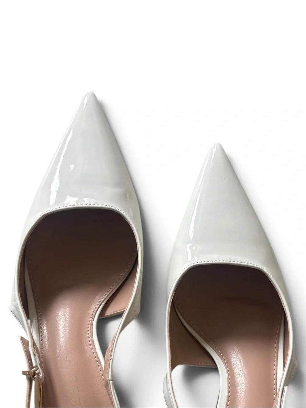 White Patent Slingback Heels